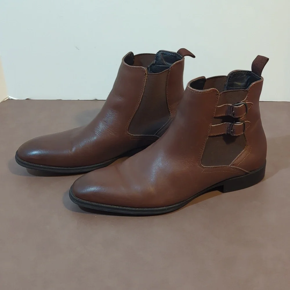 Alfani Rory Boots Double Buckle Brown Men Size  7.5 M